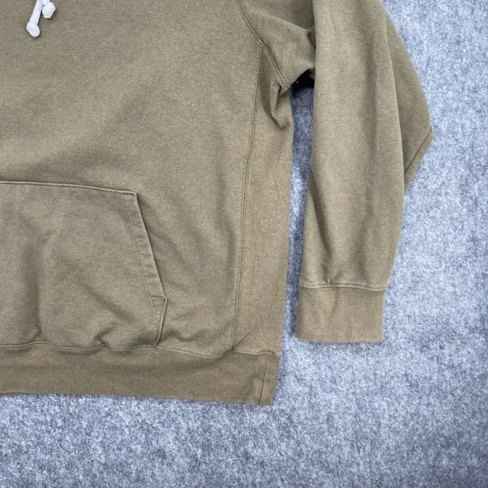 The North Face Hoodie Mens XL Pullover Olive Green Patch Logo Sweatshirt
